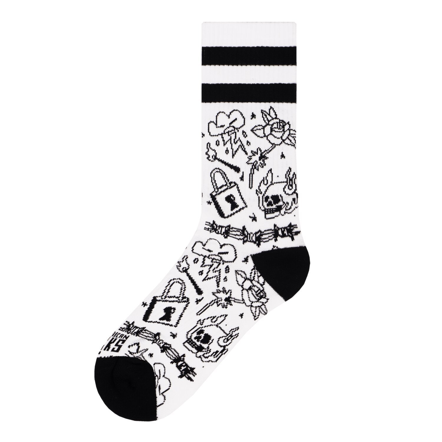 American Socks Burning Rage Mid High socks, White, One size fits most