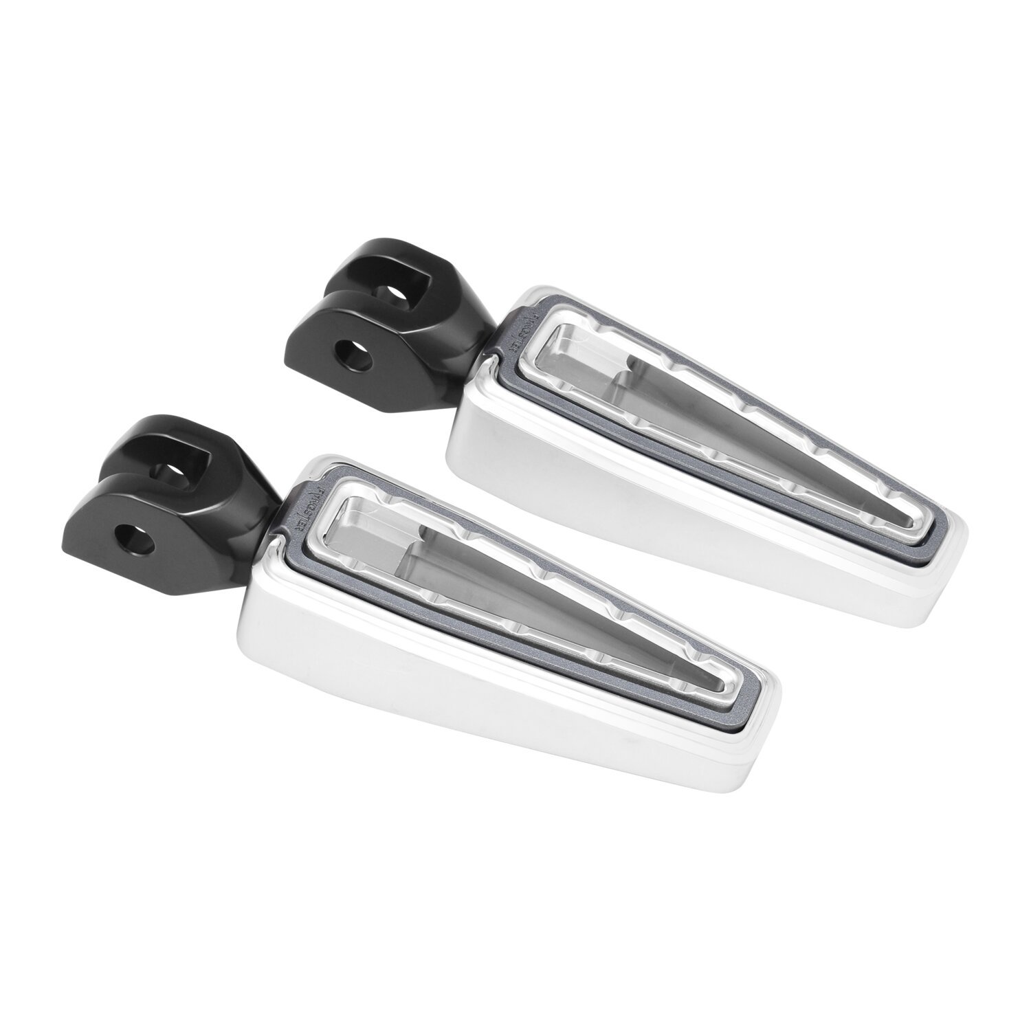 Fangster, rider foot pegs. Chrome smoky