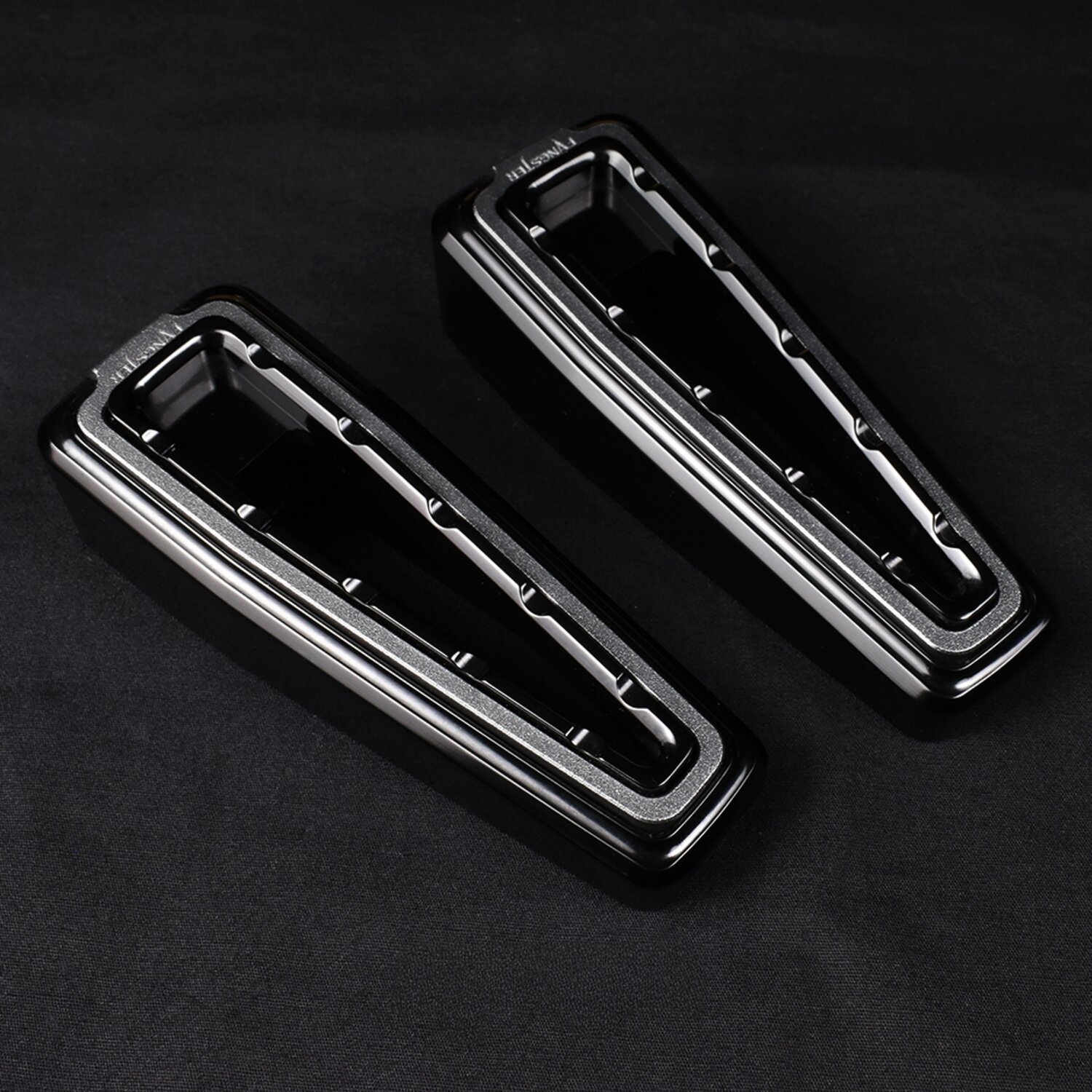 Fangster, rider foot pegs. Black smoky
