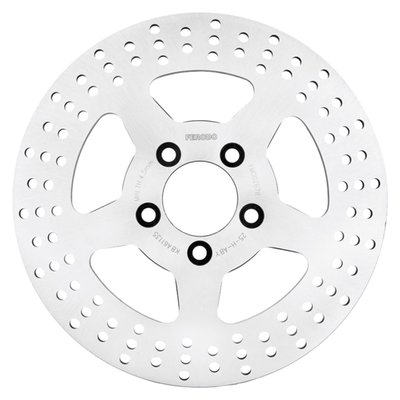 11.5" / 292mm O.D, 56.3mm I.D., 10.2mm (3/8") counterbored mounting holes. Mount style 'B'.
Made of high quality steel. Easy bolt-on installation.
OEM replacement reference 41797-00.
Note: fitment on OEM 17" FXSTD wheel requires 43837-00 brake rotor spacer plate.