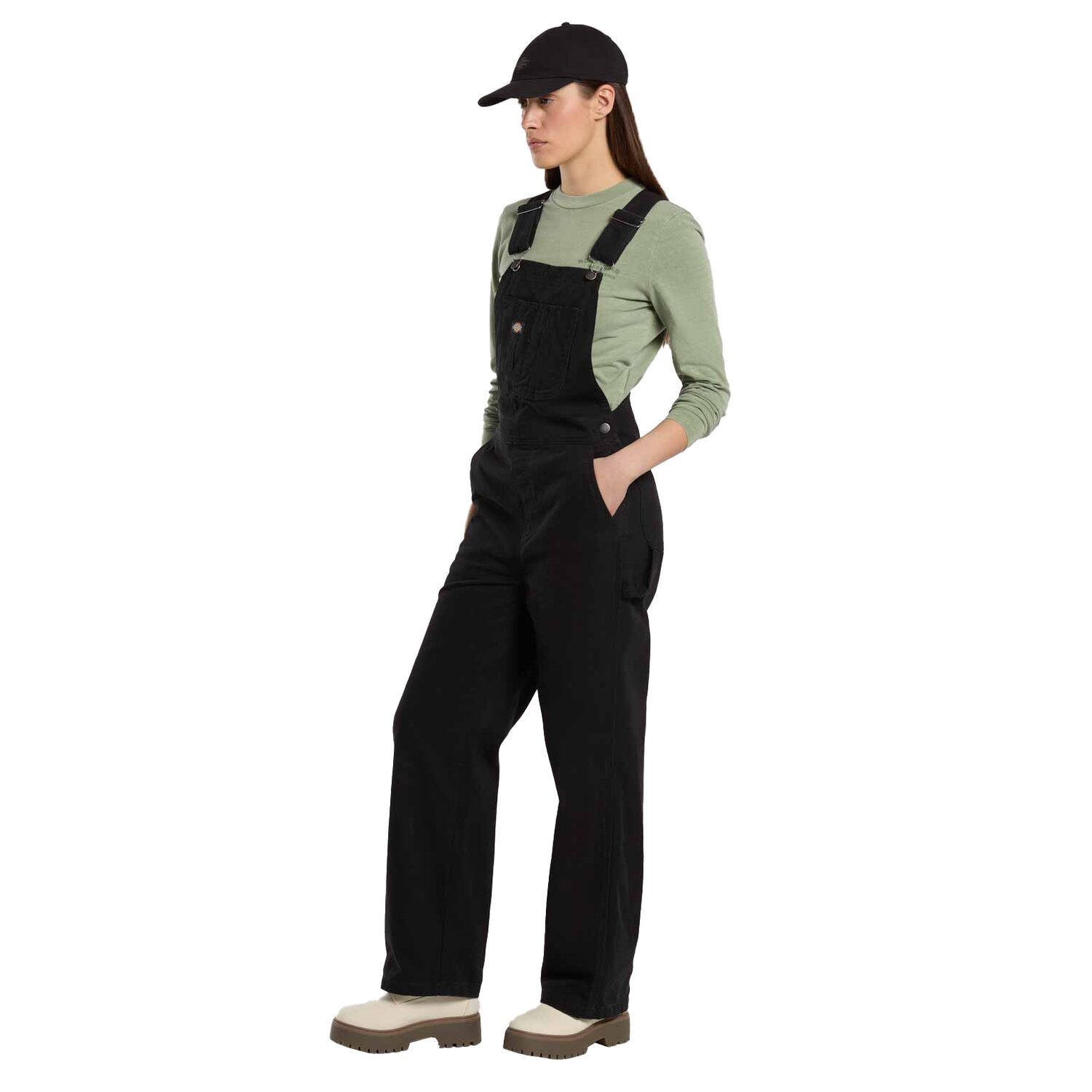 Dickies Loose canvas female bib, Black, S