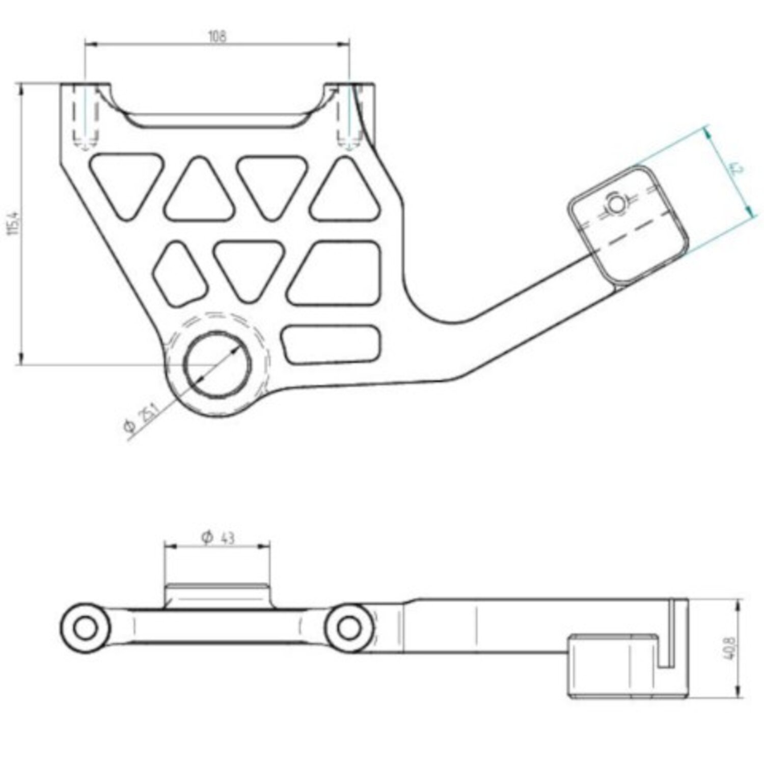Accossato, M8 Touring rear brake caliper bracket