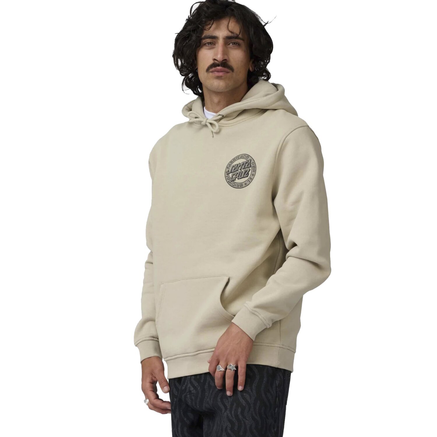 M — Santa Cruz Loco Dot hoodie stone gray, M
