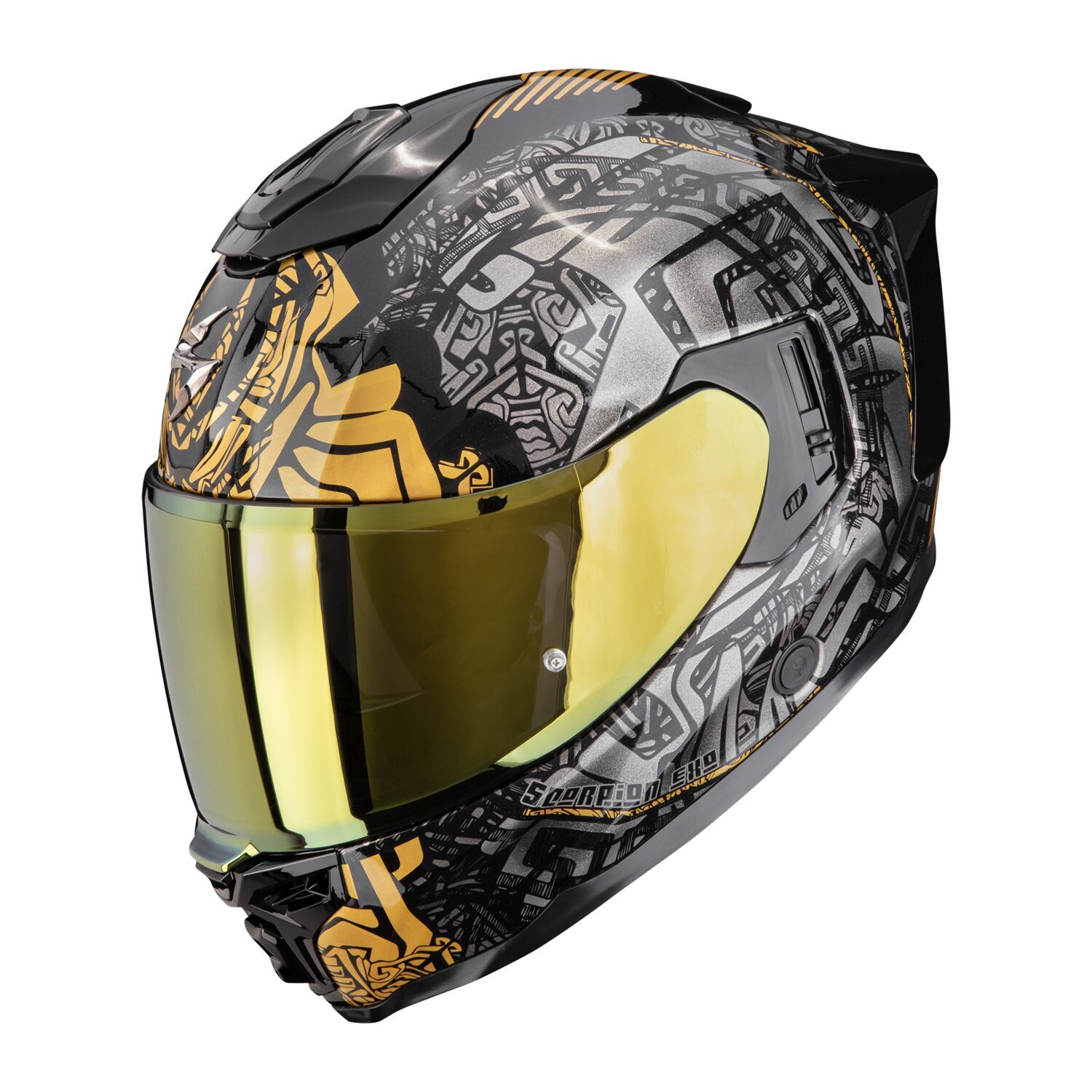 S — Scorpion EXO-1500 Air Apus helmet black/grey/gold, Gloss, S