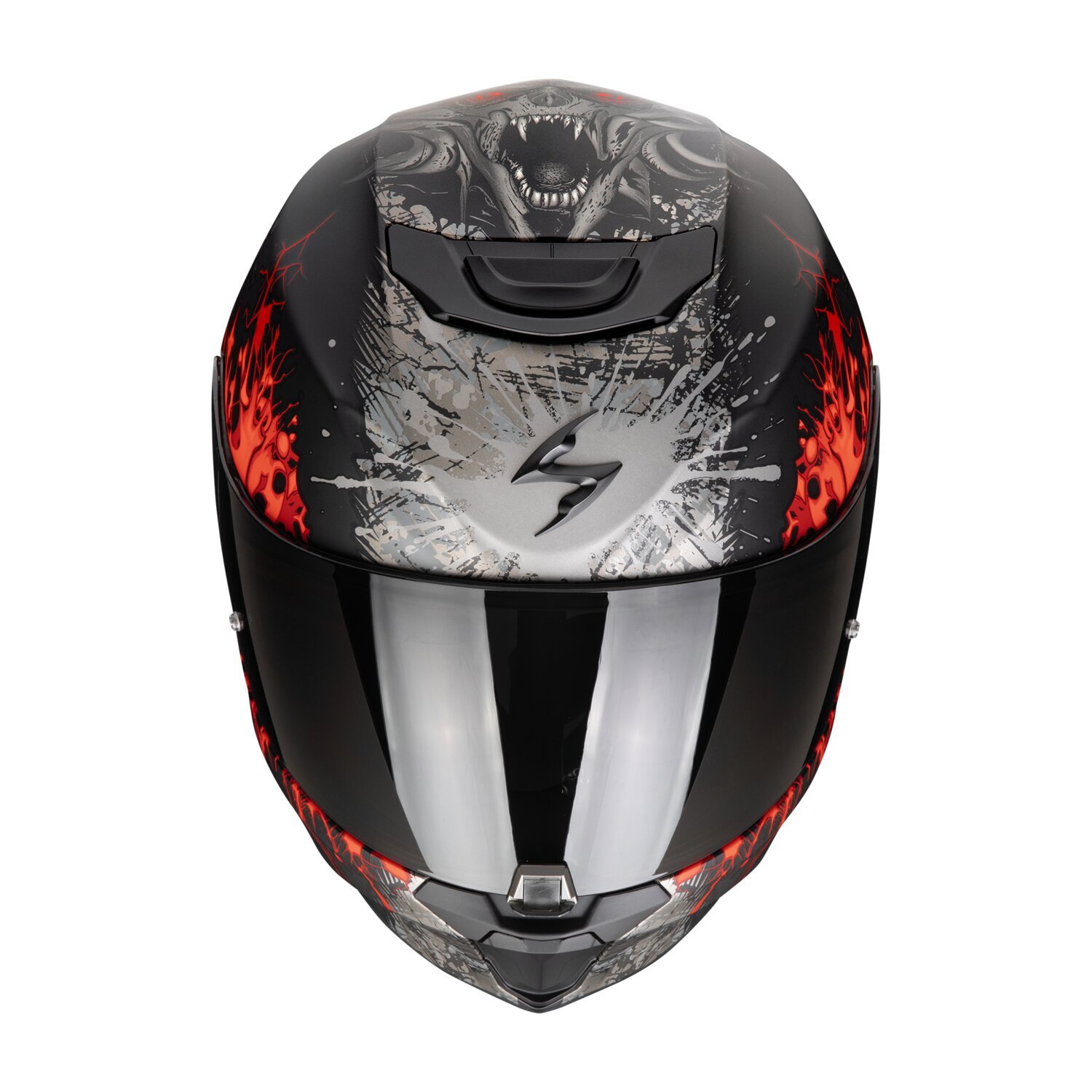 Scorpion EXO-391 Wolf helmet, Black, silver, red, S, matt
