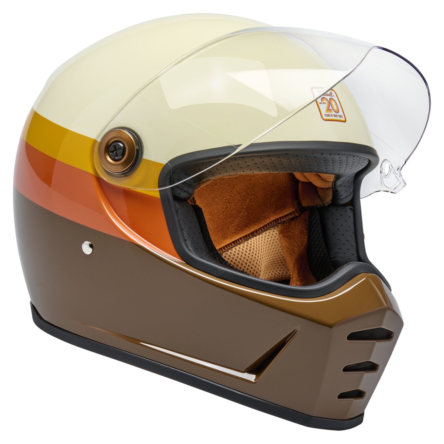 L — Biltwell Lane Splitter helmet 20th anniversary, Beige, Gloss, L