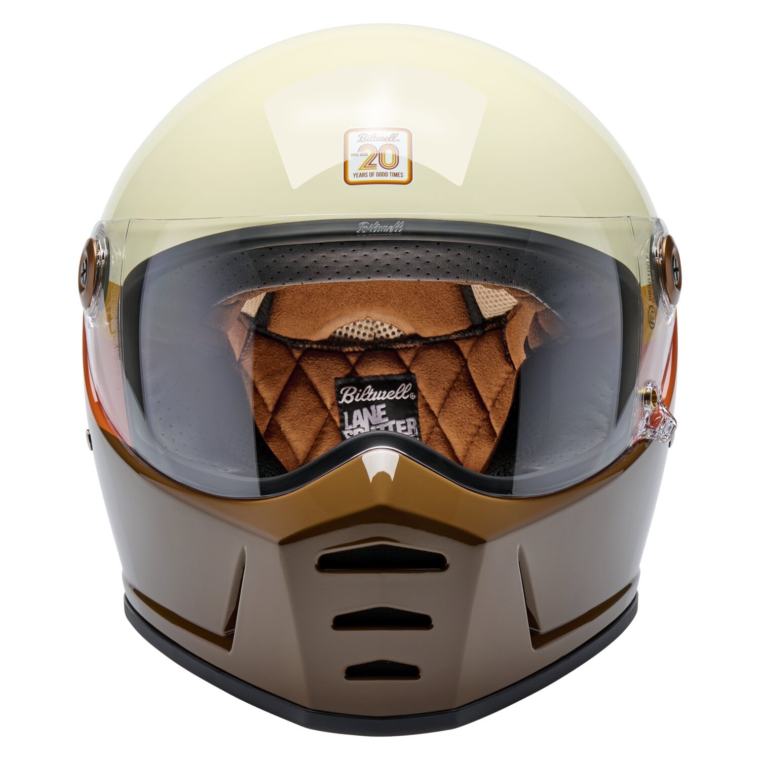 M — Biltwell Lane Splitter helmet 20th anniversary, Beige, Gloss, M