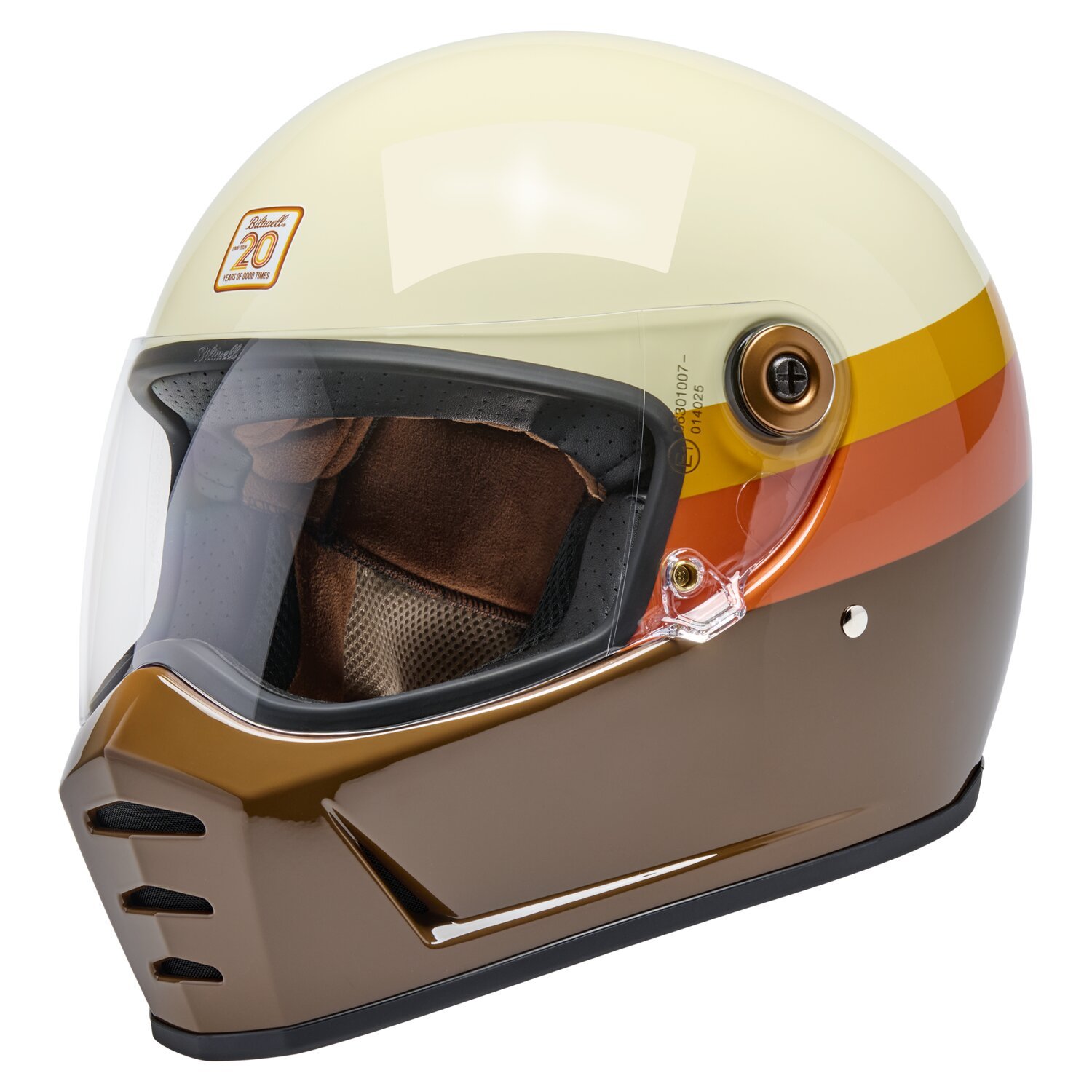 2XL — Biltwell Lane Splitter helmet 20th anniversary, Beige, Gloss, 2XL