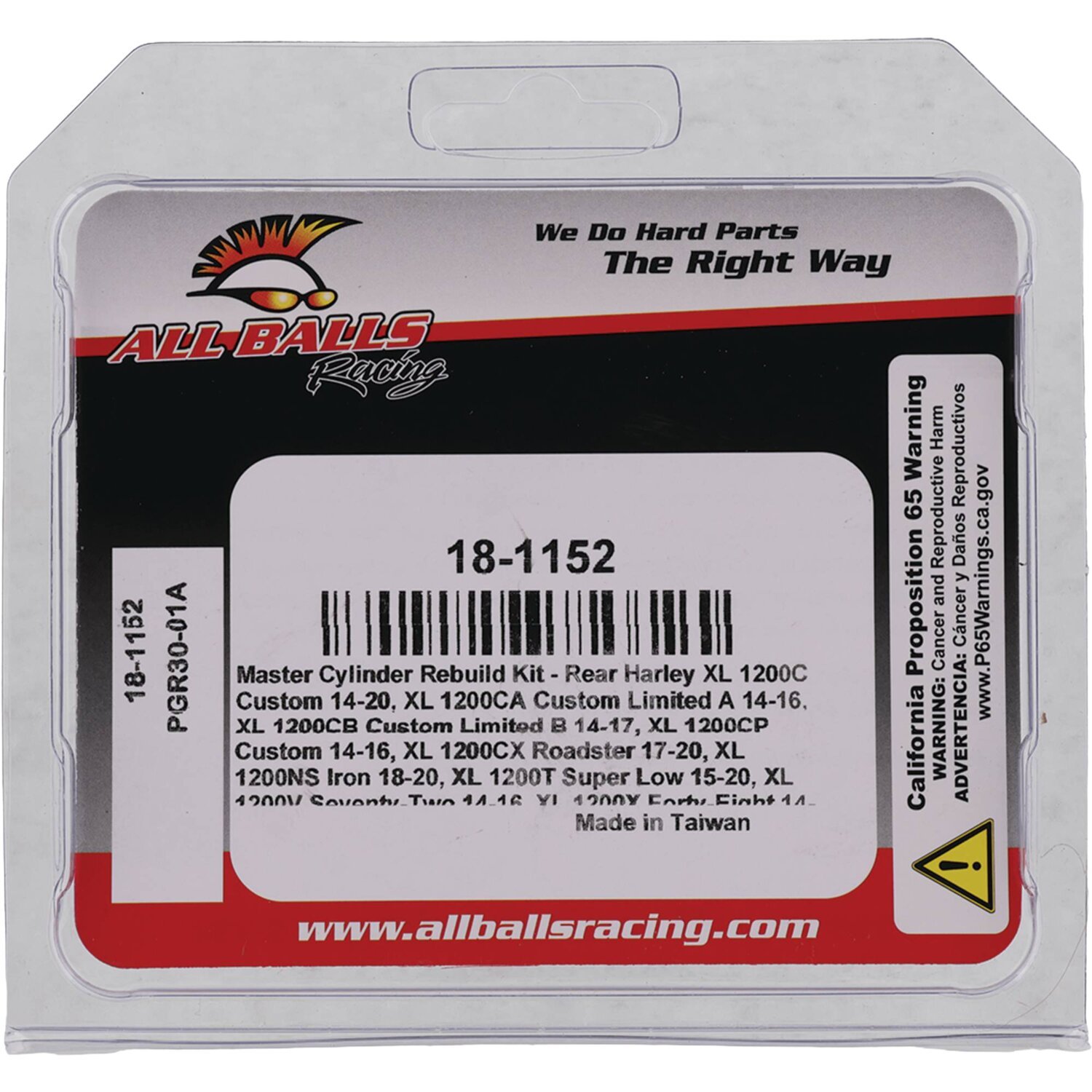 All Balls, master cylinder rebuild kit. Rear