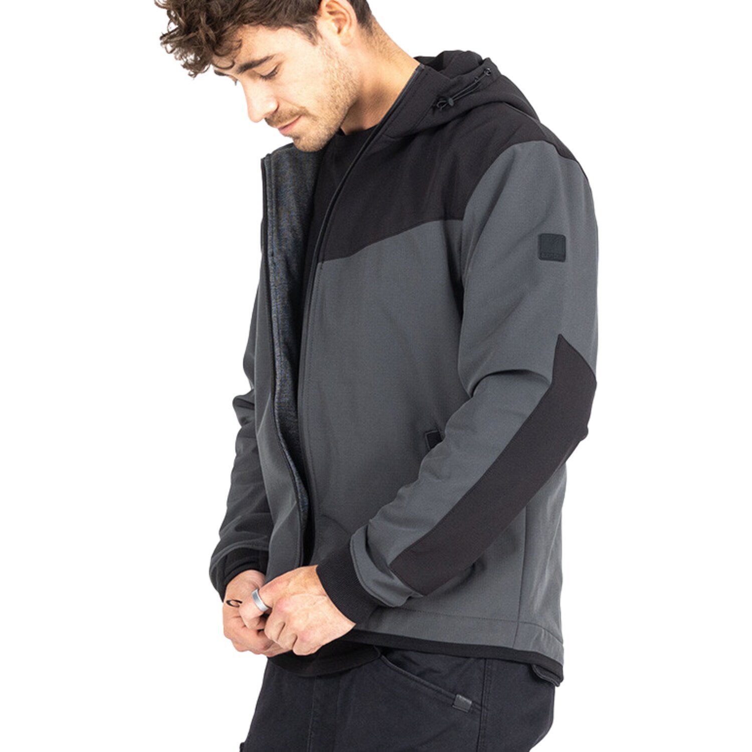 John Doe Hoodie V3 Softshell Rip-Stop, grey, Black, 2XL
