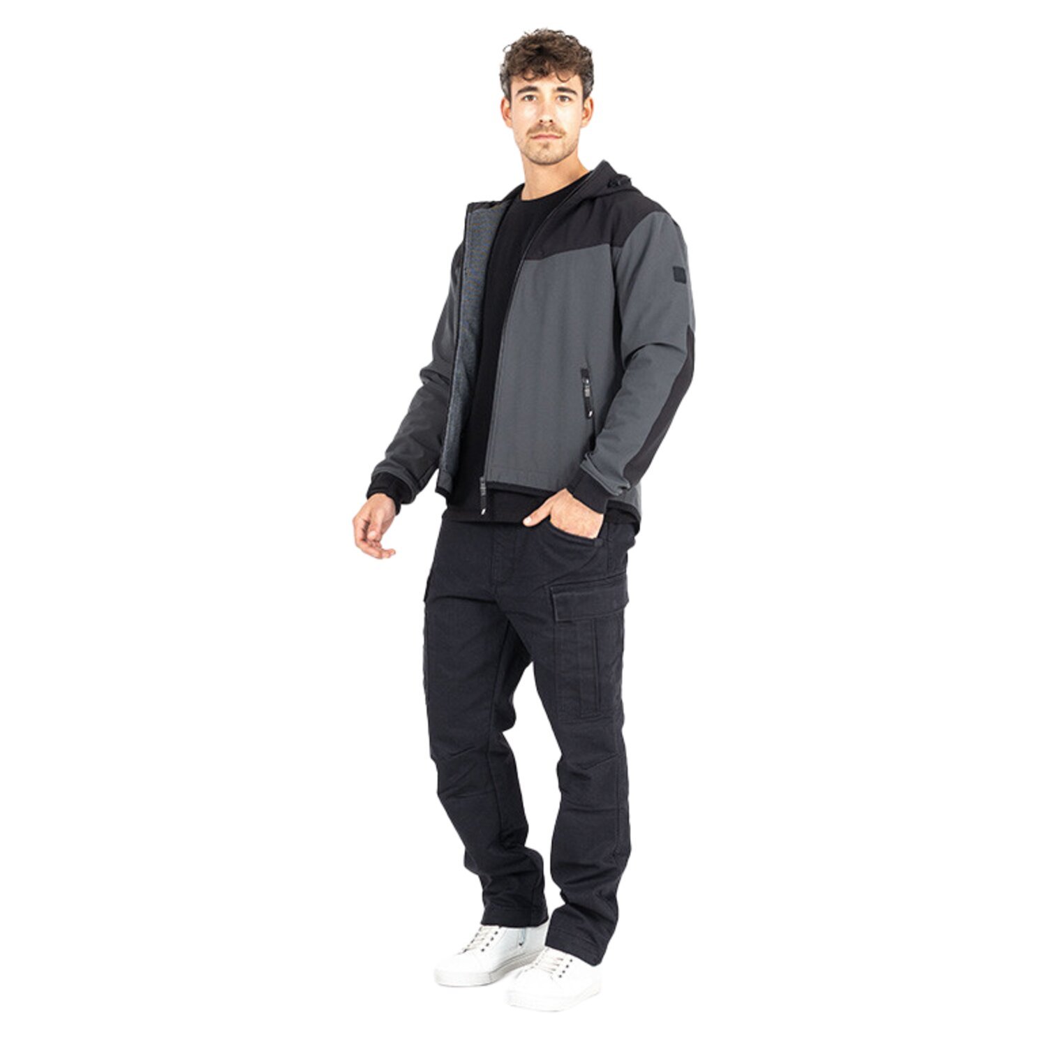 John Doe Hoodie V3 Softshell Rip-Stop, grey, Black, 2XL