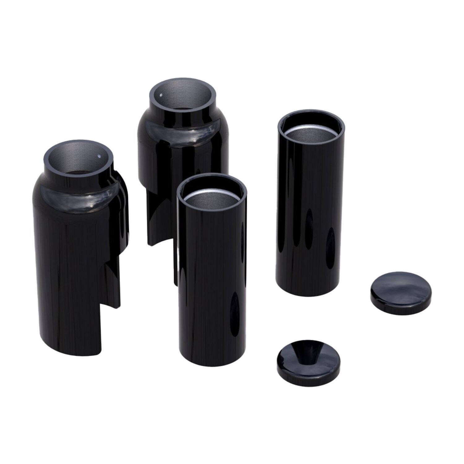 Rick's Motorcycles, Fork Cover Kit, 6-piece, Black