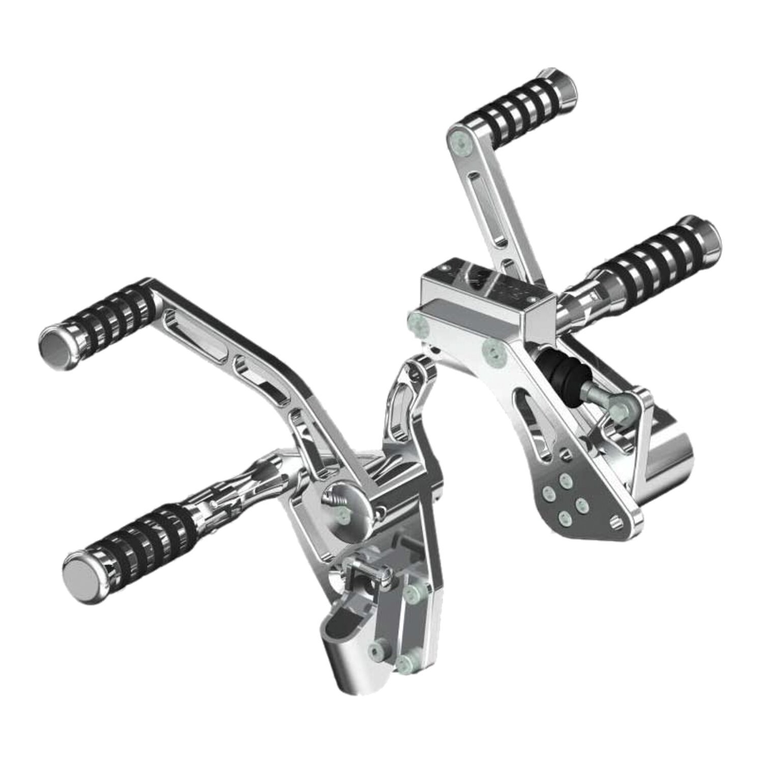 Rick's Motorcycles, Std forw. control kit. O-Ring. Pol, Polished