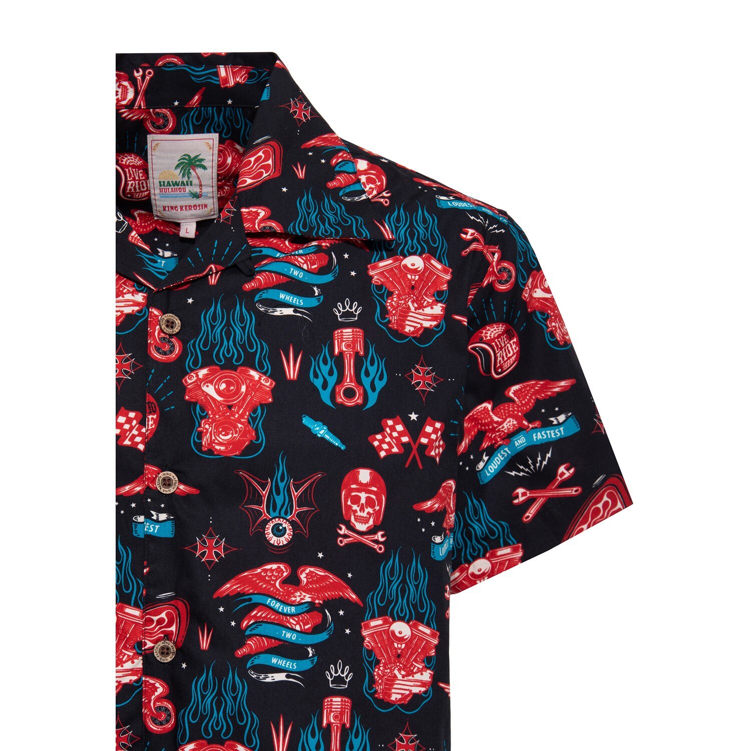 King Kerosin Kustom Kulture Hawaii shirt, Black, 3XL