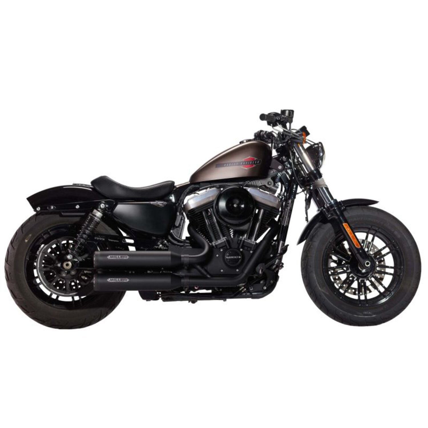 Miller, Straight Devil Exh-Syst. blk., Endcap Std. blk., Black