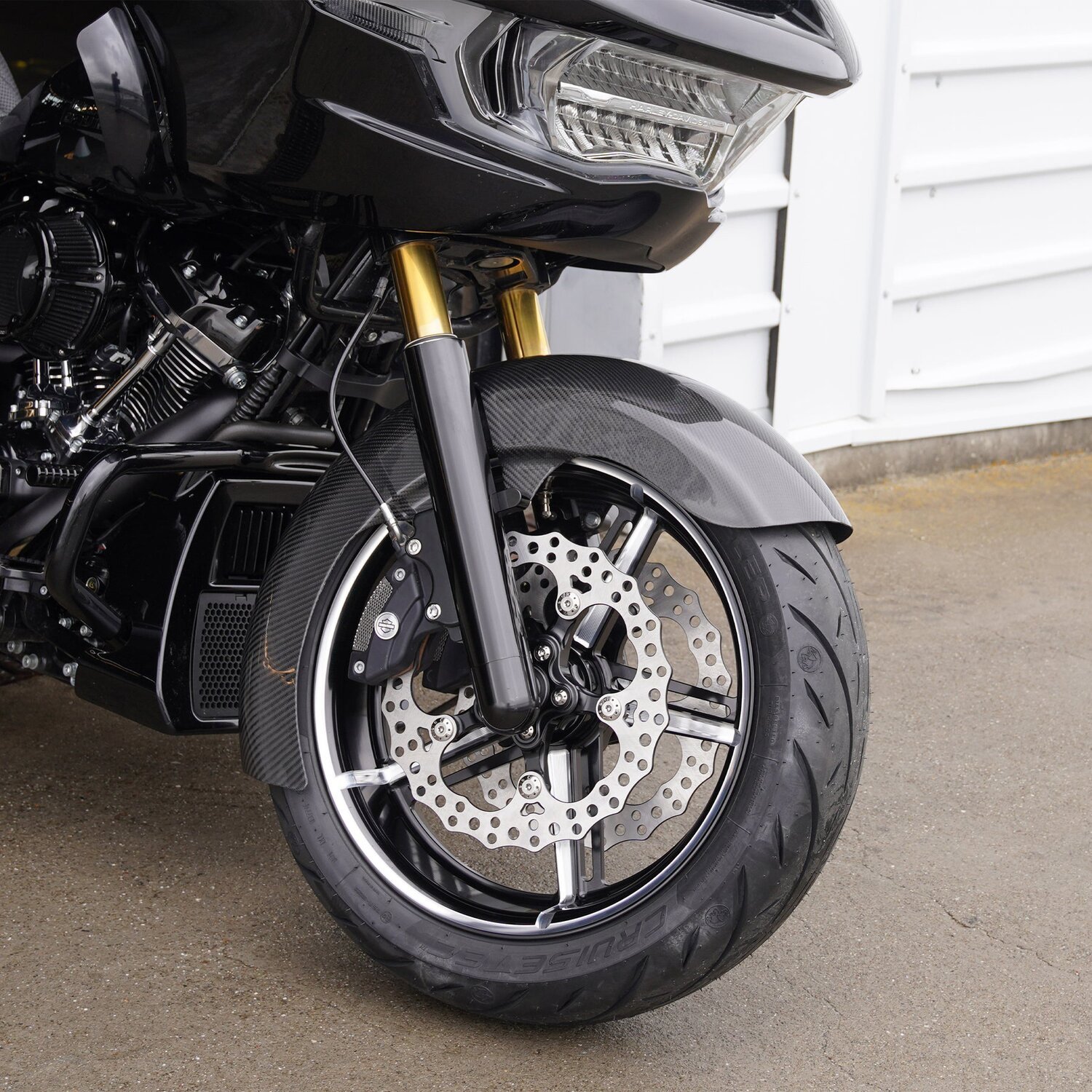 Arlen Ness, 18" Carbon Fat Wrapper Fender, Unpainted, Gloss