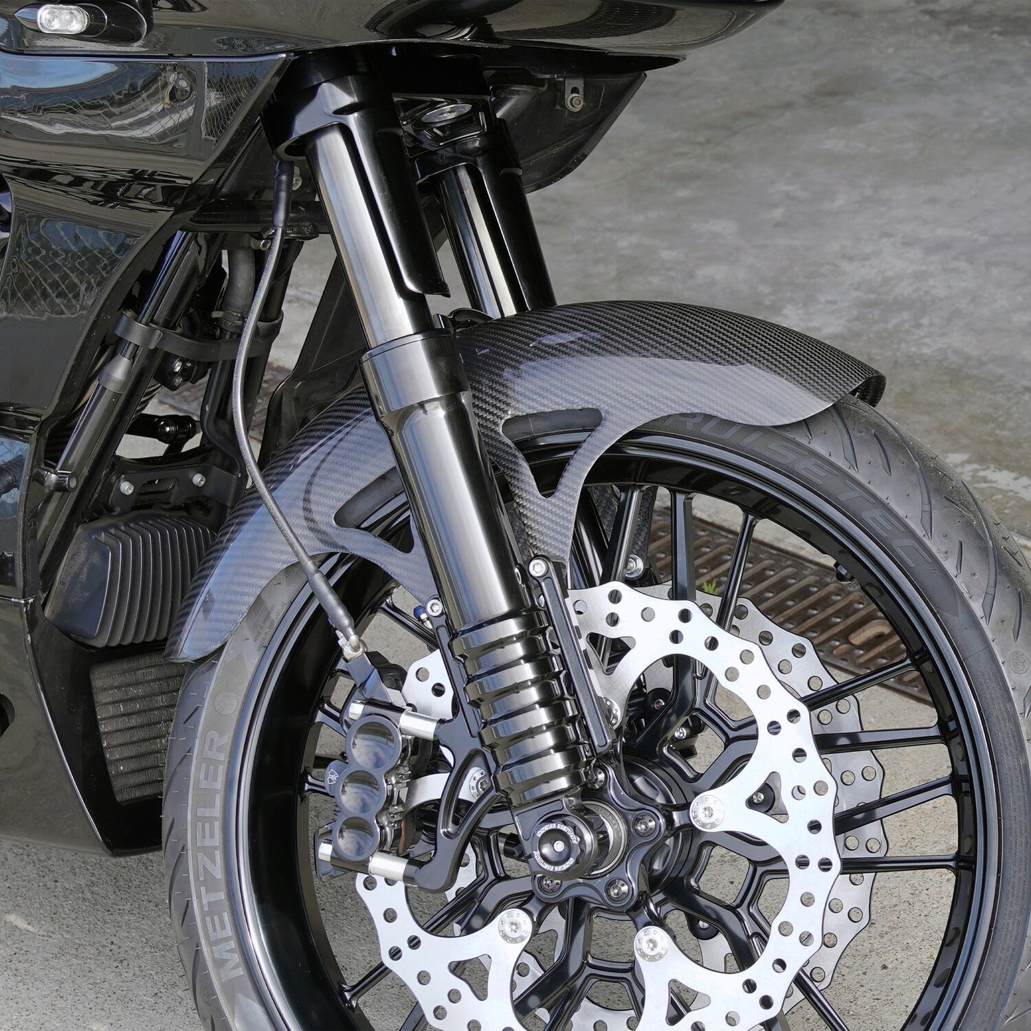 Arlen Ness, 21" Carbon Pro Sport Front Fender, Unpainted, Gloss