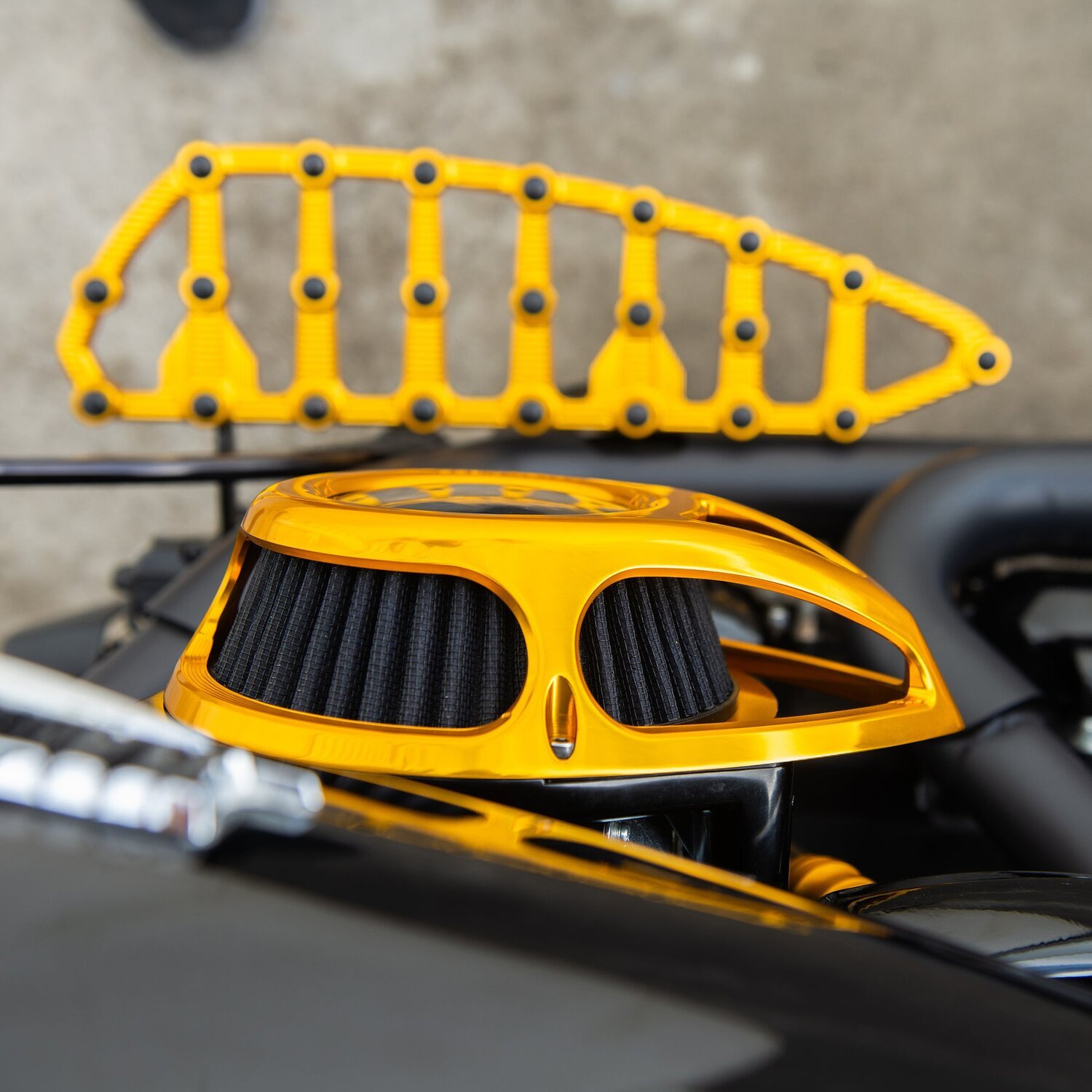 Arlen Ness, Clear Tear Air Cleaner, Gold