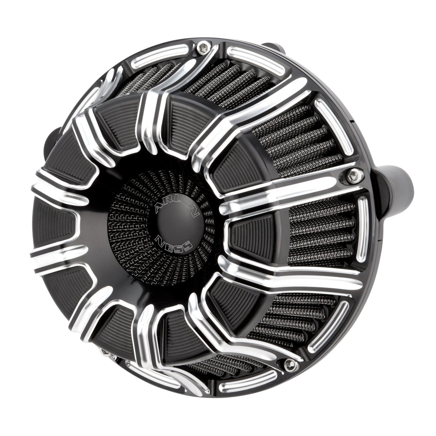 Arlen Ness, 10-Gauge Inverted Air Cleaner, Black Contrast