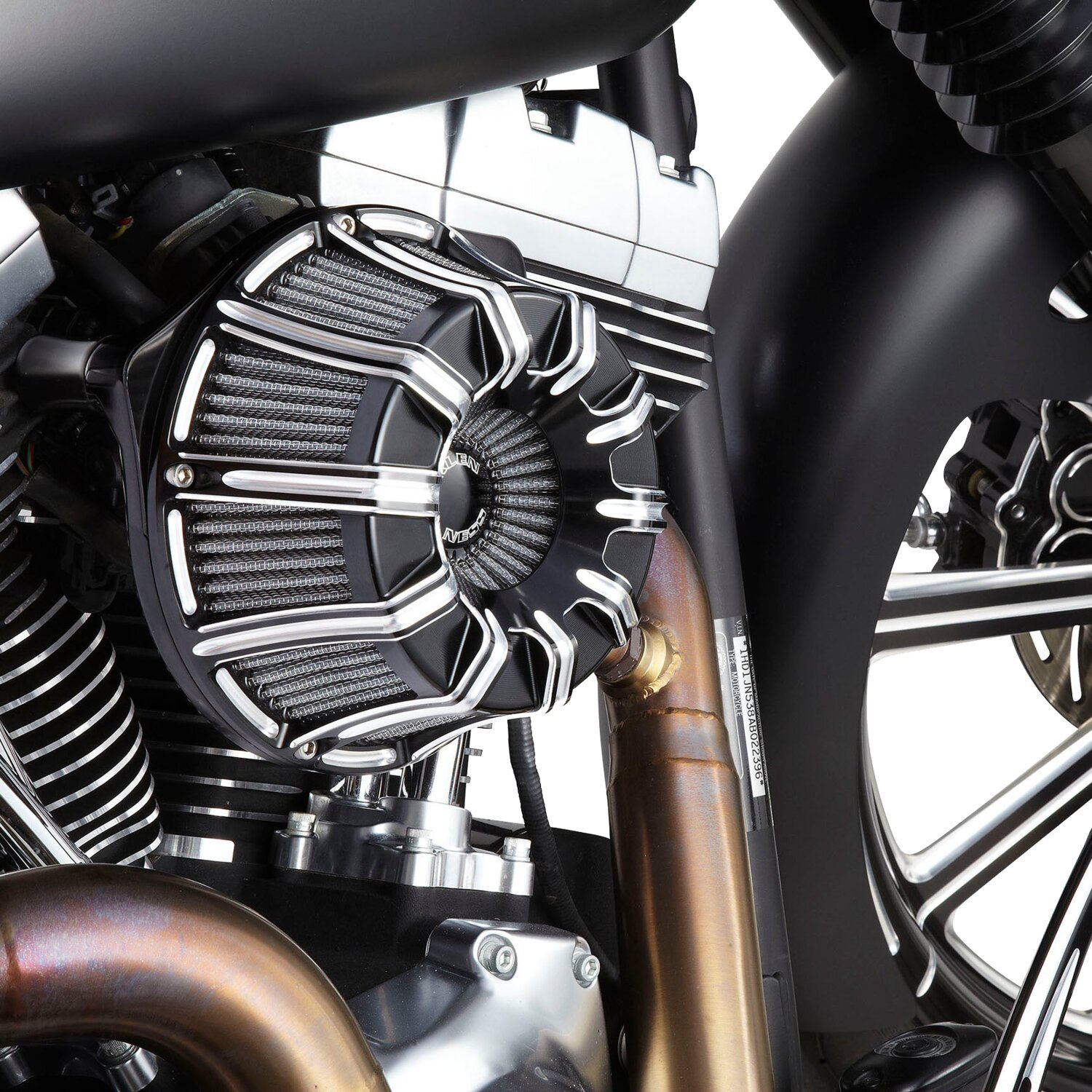 Arlen Ness, 10-Gauge Inverted Air Cleaner, Black Contrast