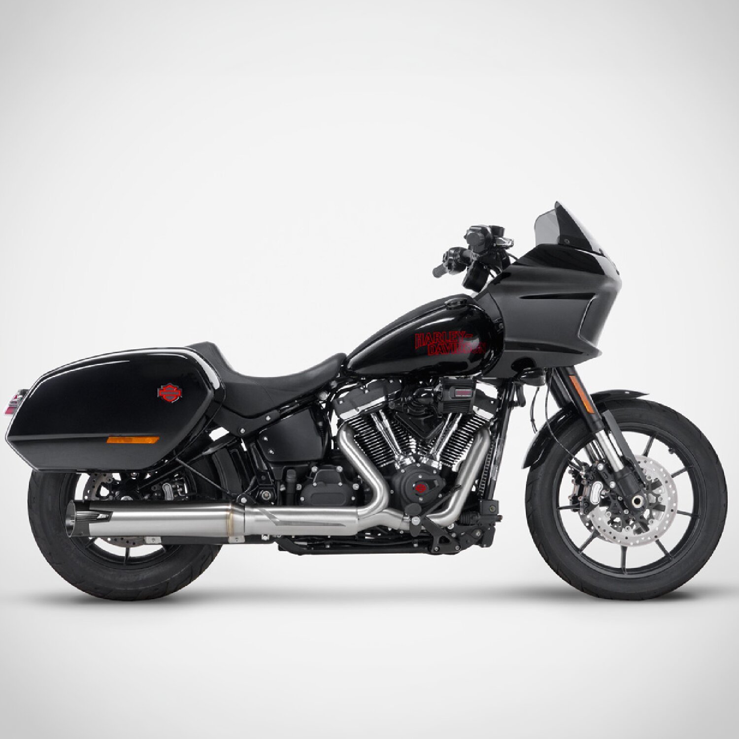 Zard, Softail Euro 5+ 2-1 exhaust system. Satin stainless