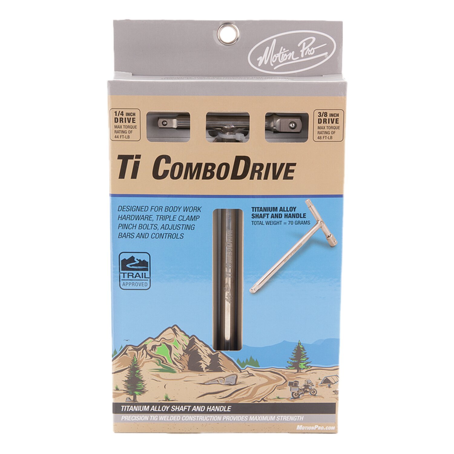 Motion Pro, Ti T-handle Combo Drive, 1/4" & 3/8" uzgalis