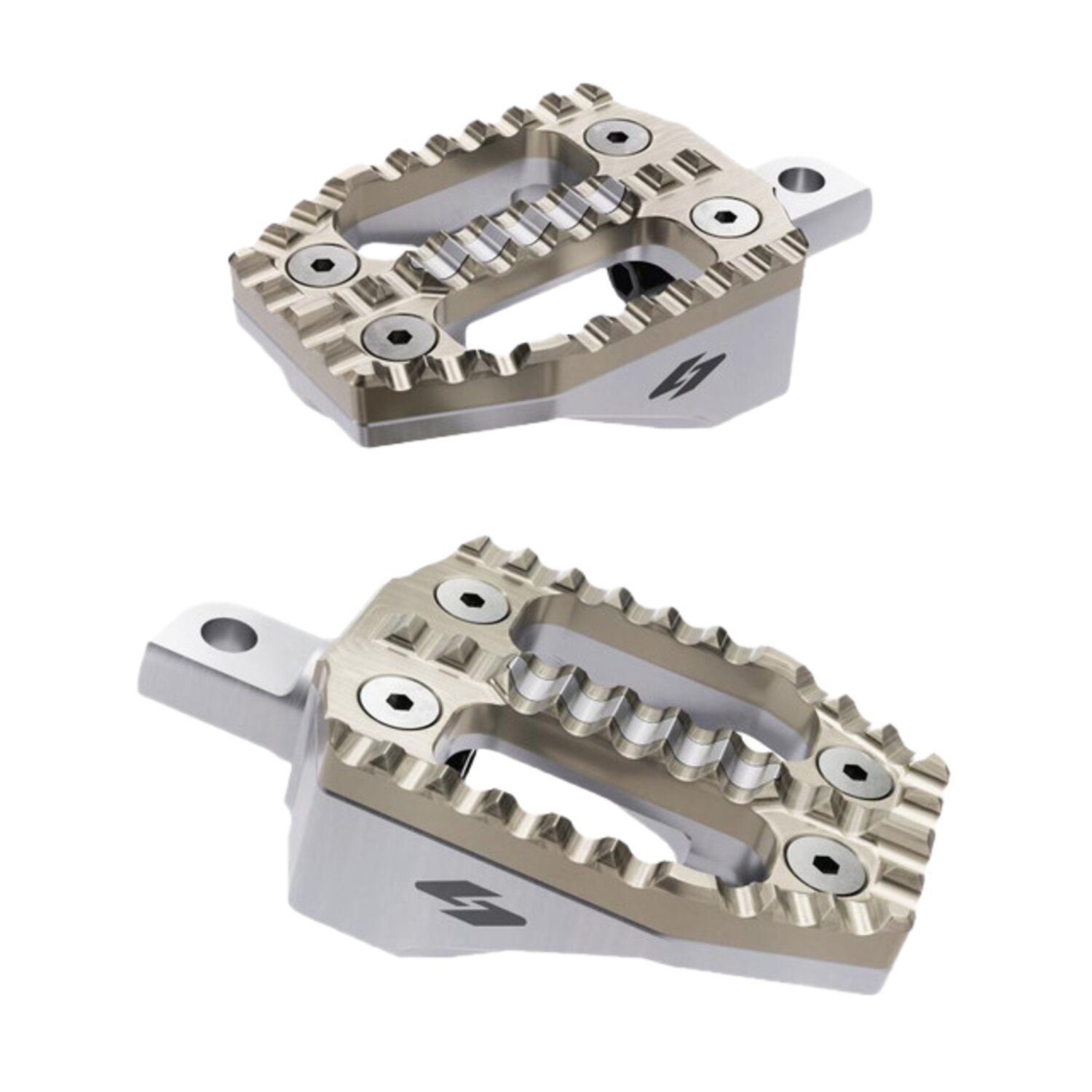 Kraus, EXO foot peg peg set. Gold SS top / Machined alu base