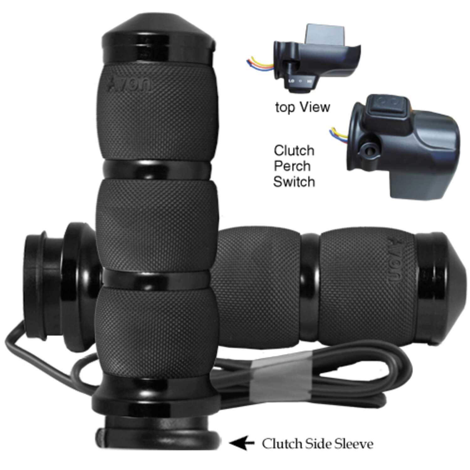 Avon, Heated Air Cushion Grips, Black Anodized , e- Throttle