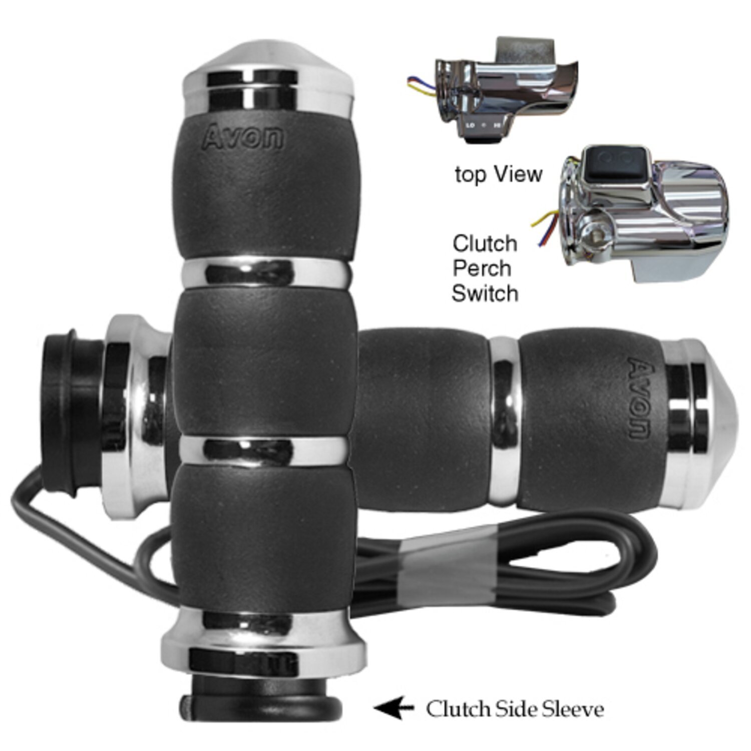 Avon, Heated Velvet Air Cushion Grips, Chrome , e- Throttle