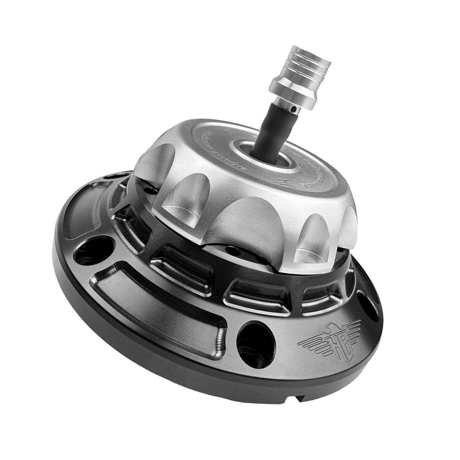HeinzBikes, 'Performance' vented gas cap, black, Silver, Anodized