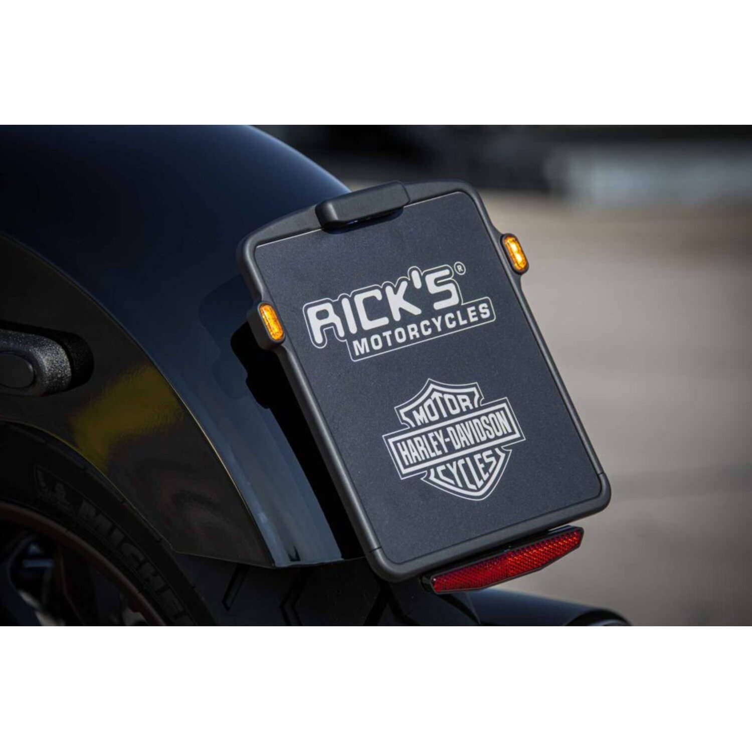 Rick's Motorcycles, Slide In License Plate 18x20cm blk