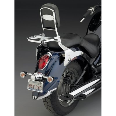 Convert your bike from a solo boulevard cruiser to a 2-up tourer – and back again – in under 5 seconds, with no tools.
The Paladin® QuickSet mount kit uses an innovative, key-lockable mounting system that's designed for an optimal fit on each specific make and model. All moving components are made from stainless steel for years of reliable, smooth operation. 
The mount kit is designed to complete the back rest 8082401 & luggage rack 8082505 assembly into one complete unit. 

After unlocking, just lift the levers on the bottom of the back rest's side plates and pull up to remove the complete assembly from the motorcycle.