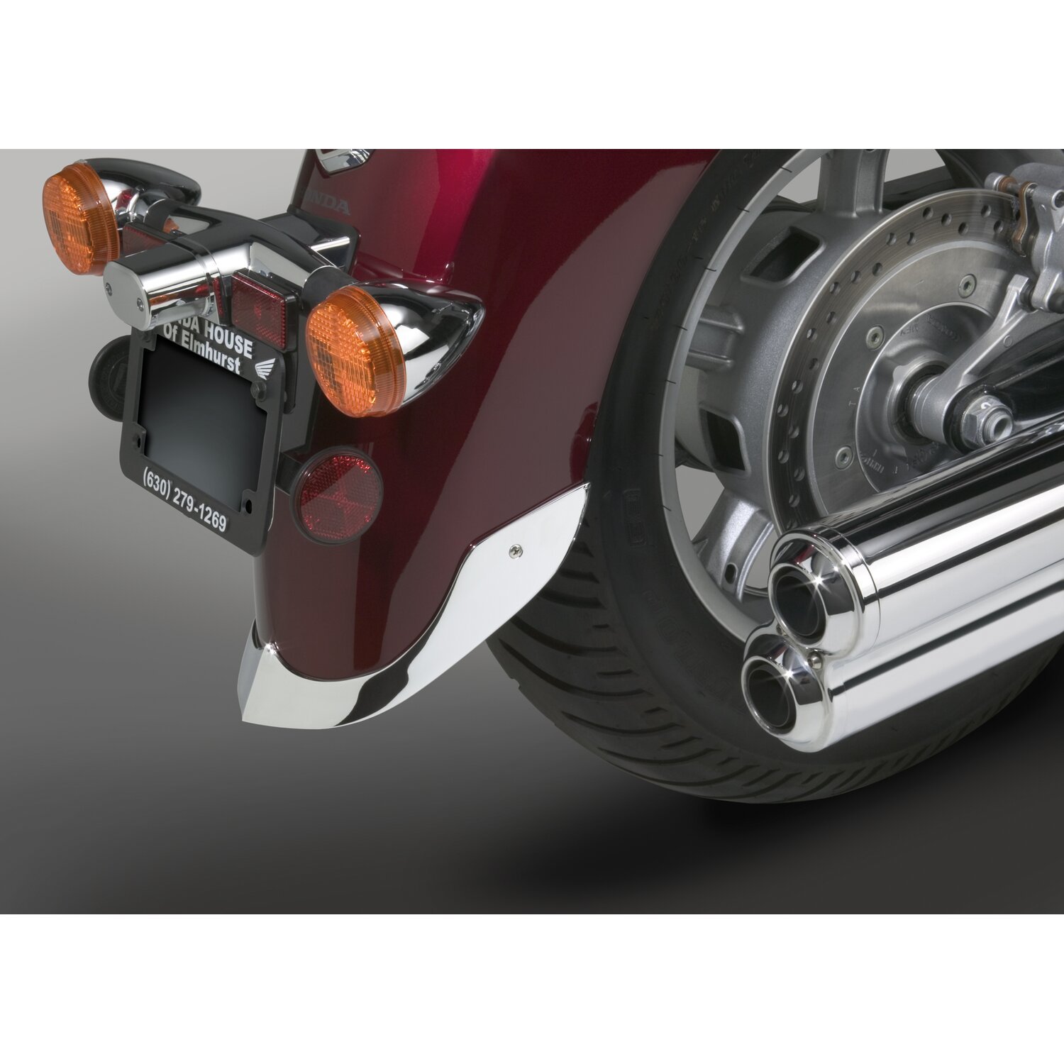 NC cast rear fender tip chrome