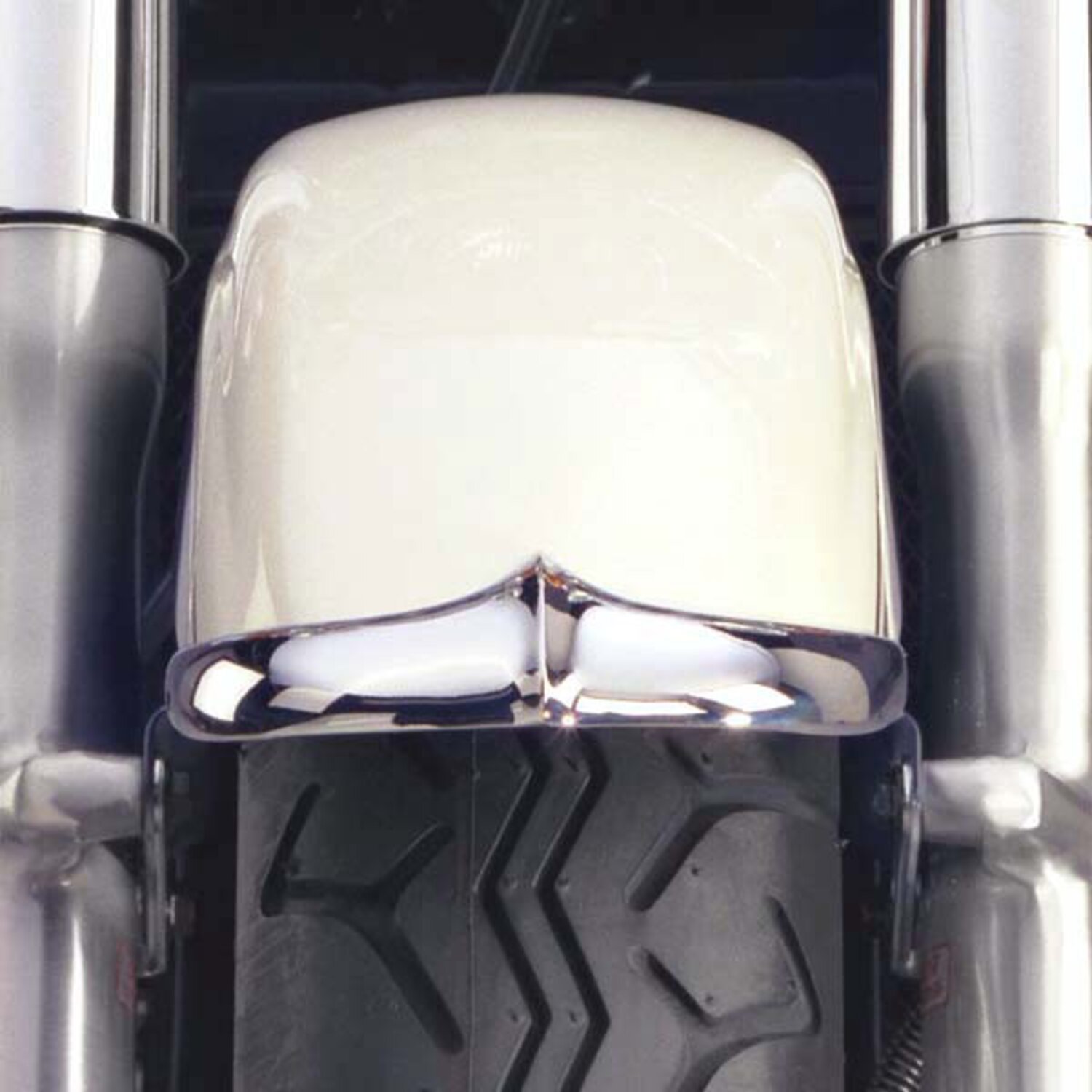 NC cast front fender tip, Silver, Chrome