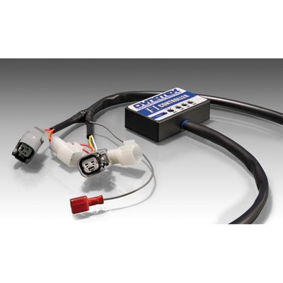 Through Dynateks Fuel Injection Controller, the fuel circuits on current vehicles can be modified both richer and leaner than stock as much as +250% to -100% in any particular area of the power spread. Also, up to 3 pre-programmed Fuel Curve Maps are adjusted to your preference. 
- Uses OEM style connectors and high quality wiring harnesses. 
- Small, lightweight and Easy-to-Fit on the bike. 
- Pre-programmed with FI Controller Fuel Curve Maps specific to make and model. 
- No computer necessary for modifying fuel management. 
- Fully adjustable computer compatibility for ultimate tuning and personalization. 
- Software is compatible with Dynojet's Power Commander Maps, so you can download Power Commander Maps to the FI Controller. 
- Only available with USB equipped models, older model FI Controller only have -100%/+100% fuel adjustability with all changes made by adjusting the potentiometers. 

Note: Computing Power for USB equipped models only. For racers and riders looking for the ultimate in precise adjustment and fuel map customization and creation, Dynatek's Control Center Software allows PC-based Fuel Curve map creation at 250-RPM increments and 10 different throttle positions. Modification parameters vary upon make and model of machine and fuel changes made in these increments are automatically interpolated between the RPM and throttle position ranges ensuring a smooth final power curve. 
