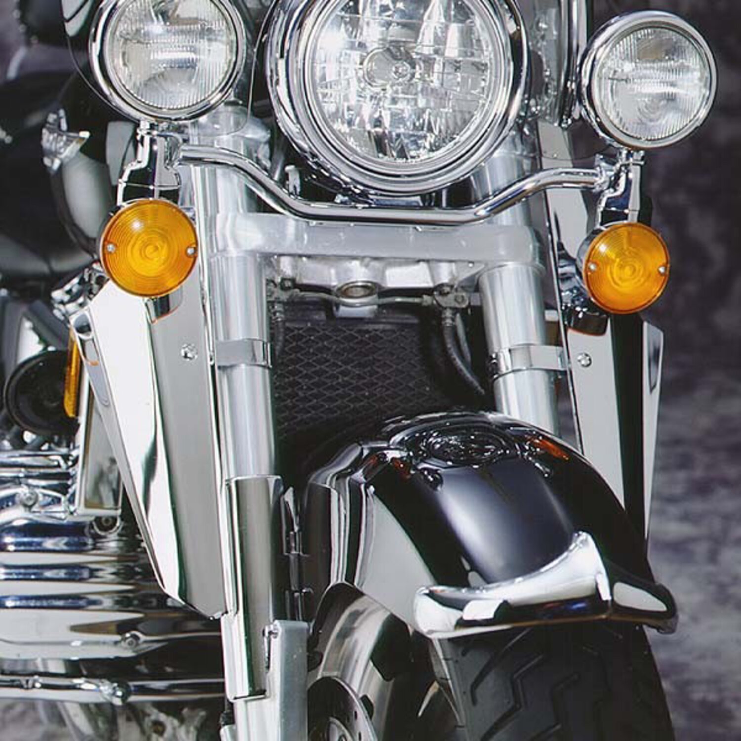 NC cast front fender tip, Unpainted, Chrome
