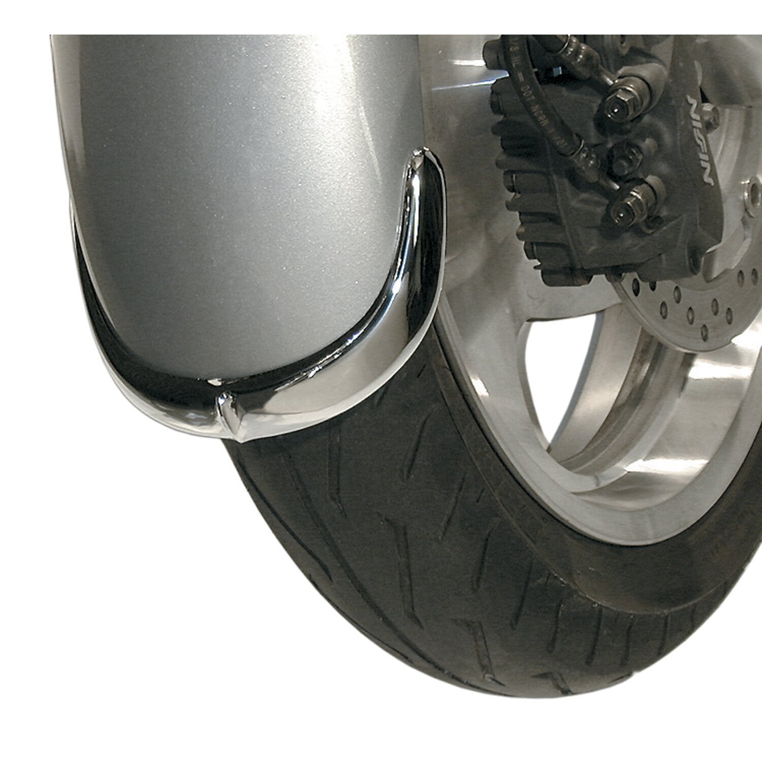 NC cast front fender tip set chrome