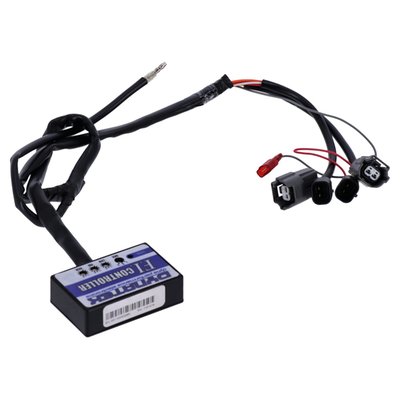 Through Dynateks Fuel Injection Controller, the fuel circuits on current vehicles can be modified both richer and leaner than stock as much as +250% to -100% in any particular area of the power spread. Also, up to 3 pre-programmed Fuel Curve Maps are adjusted to your preference. 
- Uses OEM style connectors and high quality wiring harnesses. 
- Small, lightweight and Easy-to-Fit on the bike. 
- Pre-programmed with FI Controller Fuel Curve Maps specific to make and model. 
- No computer necessary for modifying fuel management. 
- Fully adjustable computer compatibility for ultimate tuning and personalization. 
- Software is compatible with Dynojet's Power Commander Maps, so you can download Power Commander Maps to the FI Controller. 
- Only available with USB equipped models, older model FI Controller only have -100%/+100% fuel adjustability with all changes made by adjusting the potentiometers. 

Note: Computing Power for USB equipped models only. For racers and riders looking for the ultimate in precise adjustment and fuel map customization and creation, Dynatek's Control Center Software allows PC-based Fuel Curve map creation at 250-RPM increments and 10 different throttle positions. Modification parameters vary upon make and model of machine and fuel changes made in these increments are automatically interpolated between the RPM and throttle position ranges ensuring a smooth final power curve. 
