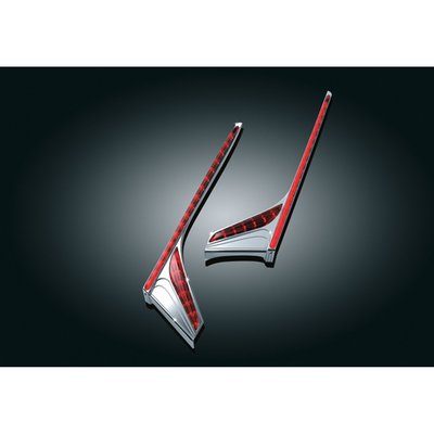 Catch the attention of motorists in an instant and be the hit of the show with these high-tech L.E.D. accent lights. Featuring red run-brake lights fused with a subtle blend of chrome and perfectly contoured for the GL1800 & F6B models. Plug-&-Play wiring for installation provides ease and worry-free longevity.
With red lenses