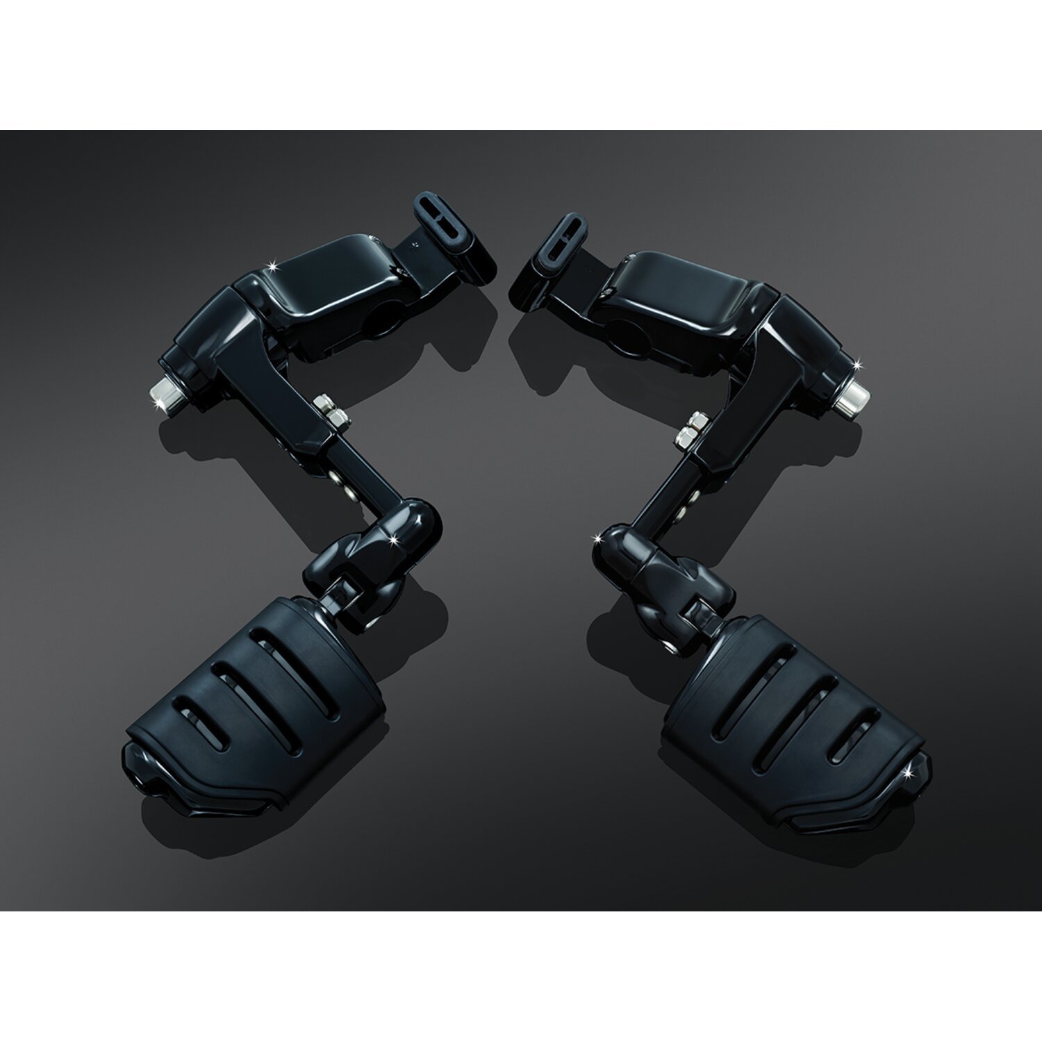 Kuryakyn, Ergo III cruise mounts with trident dually ISO peg, Black, Gloss
