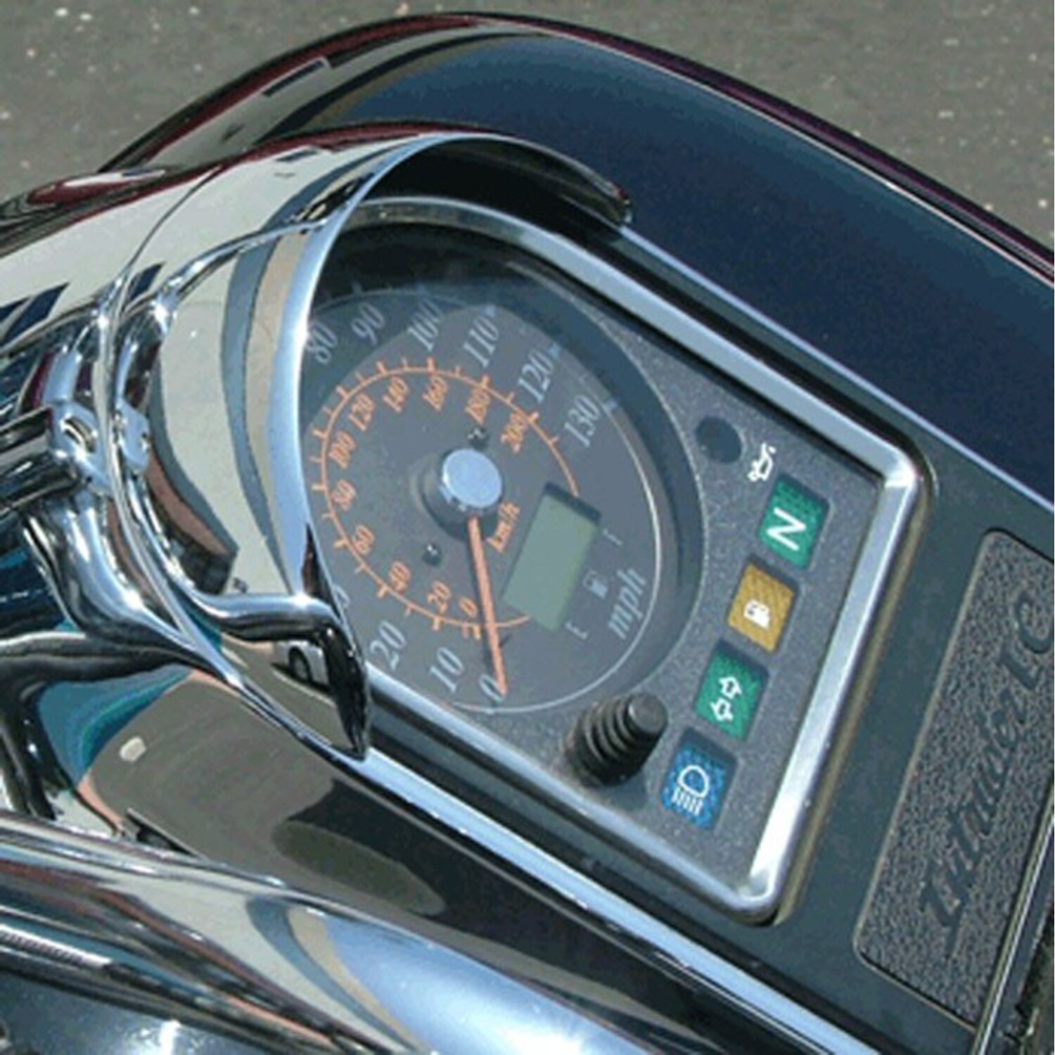 Silver — NC cast speedometer visor chrome, Silver