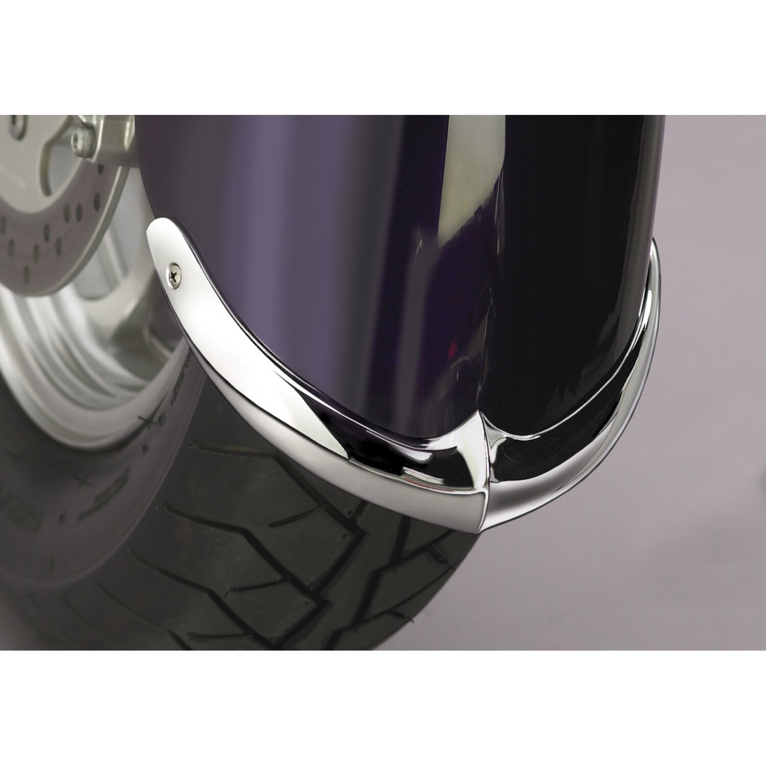 NC cast front fender tip set chrome, Silver