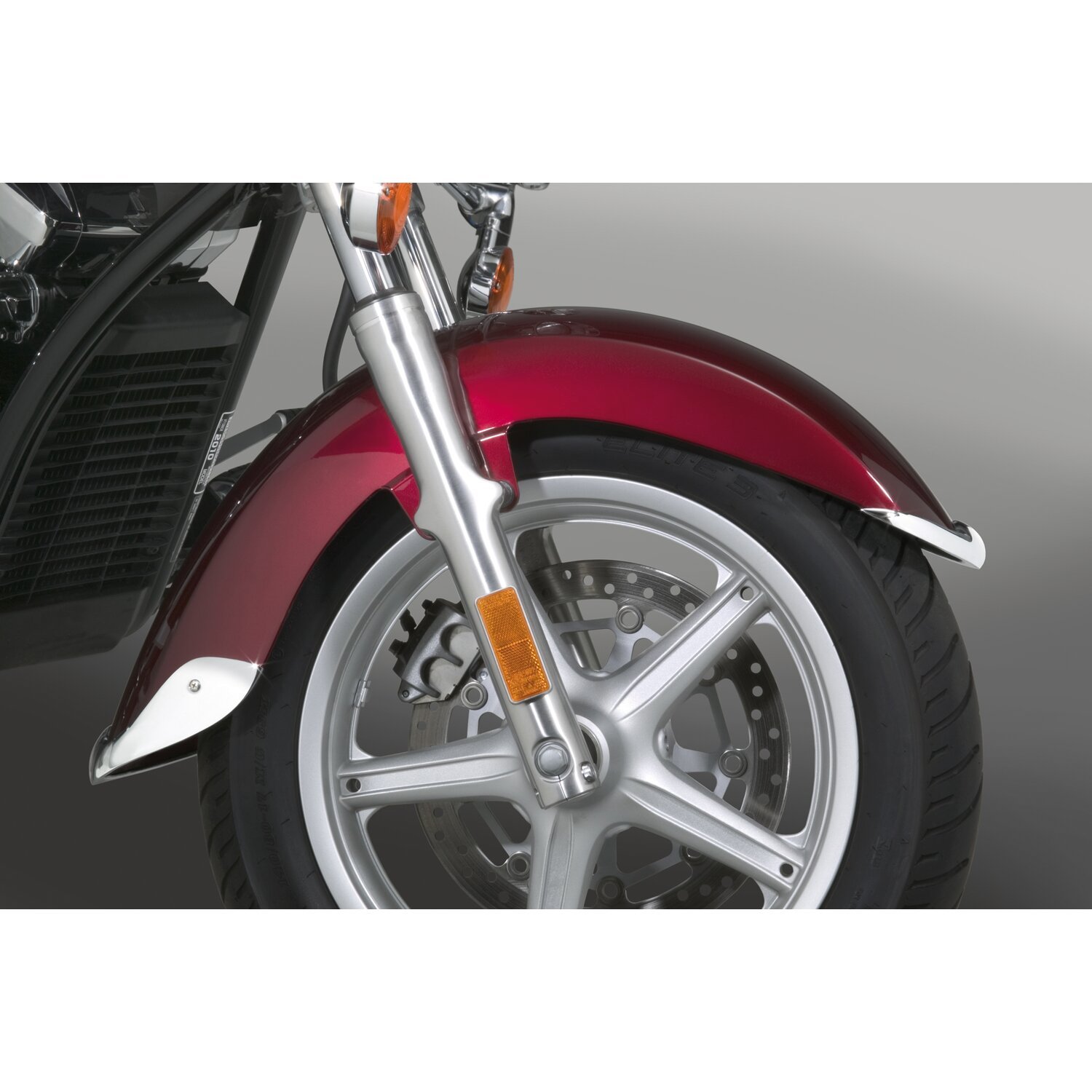 NC cast front fender tip set chrome