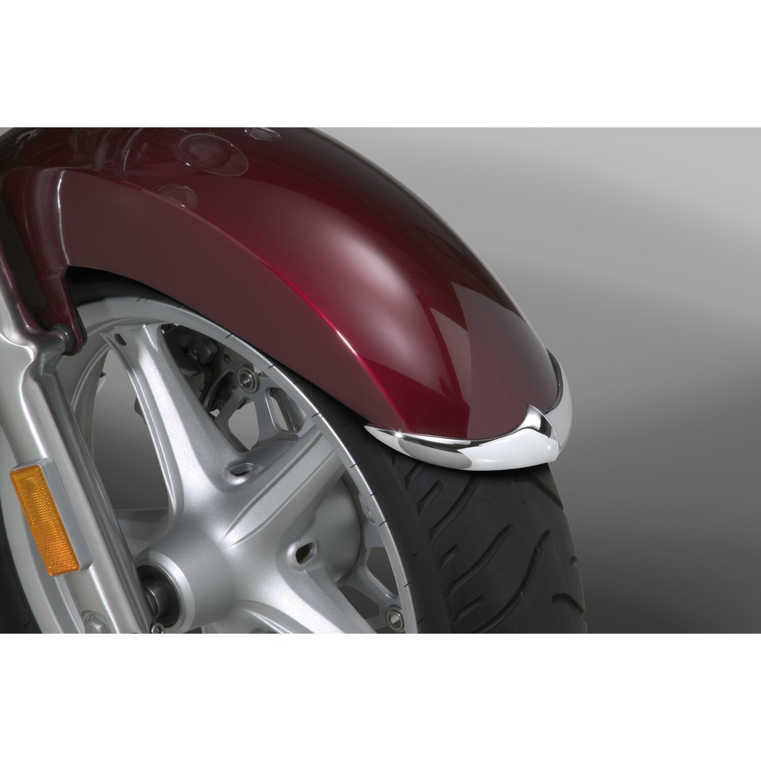 NC cast front fender tip set chrome