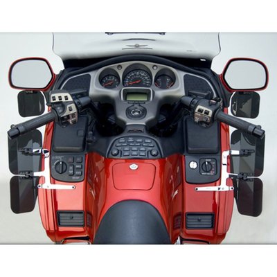 This FRM hardcoated Lexan polycarbonate fairing mount Wing Deflector, dark 95% tinted, allows maximum temperature control of airflow toward or away from the rider. National Cycle's unique Swivel Ratchets allow the Deflector to be incrementally adjusted by hand for personalized temperature control. 
There are no tools required for mounting (mount kit is included), installation is easy. This wing deflector is fully road worthy and, once adjusted, stays in place even at highway speeds. A unique one-piece steel bracket is designed for maximum strength and chrome plated for a beautiful finish.
There are no joints in National Cycle's brackets, so they can not move out of adjustment. The kit consists of 4 pieces.
