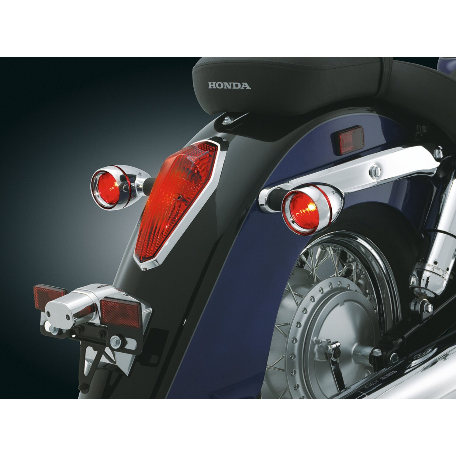 Kuryakyn, Deep dish bezels w/red lenses, Chrome