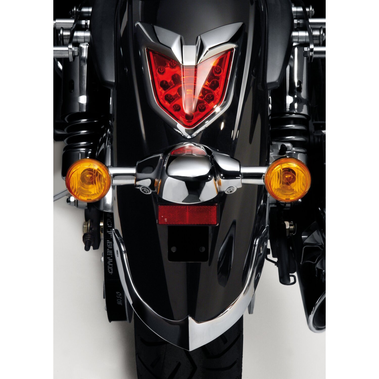 NC cast rear fender tip chrome