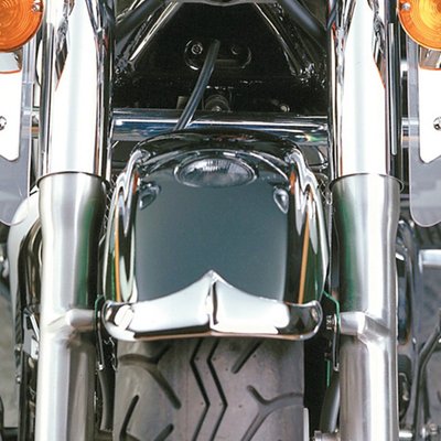 Mounts to the front of the front fender