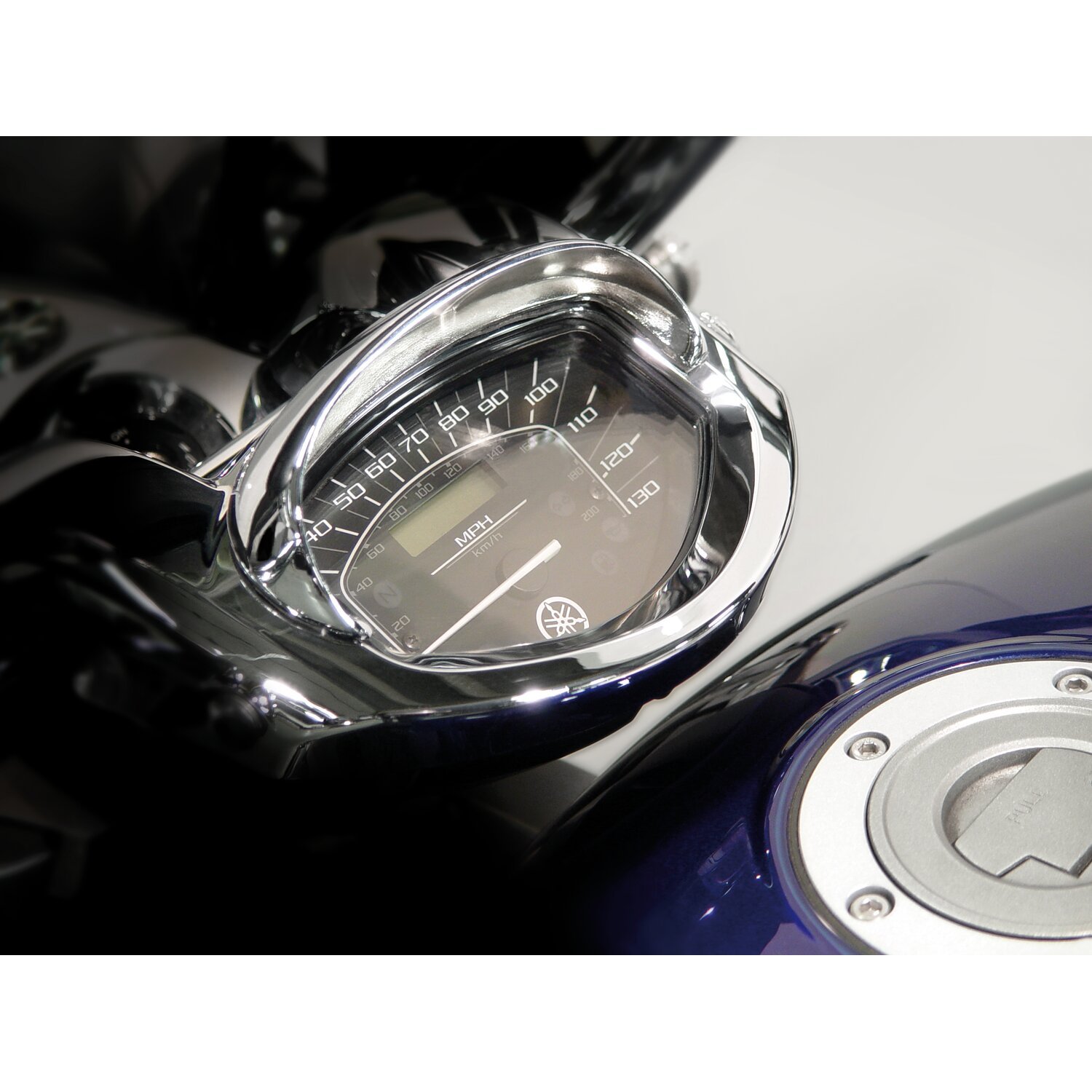 NC cast speedometer visor, Chrome