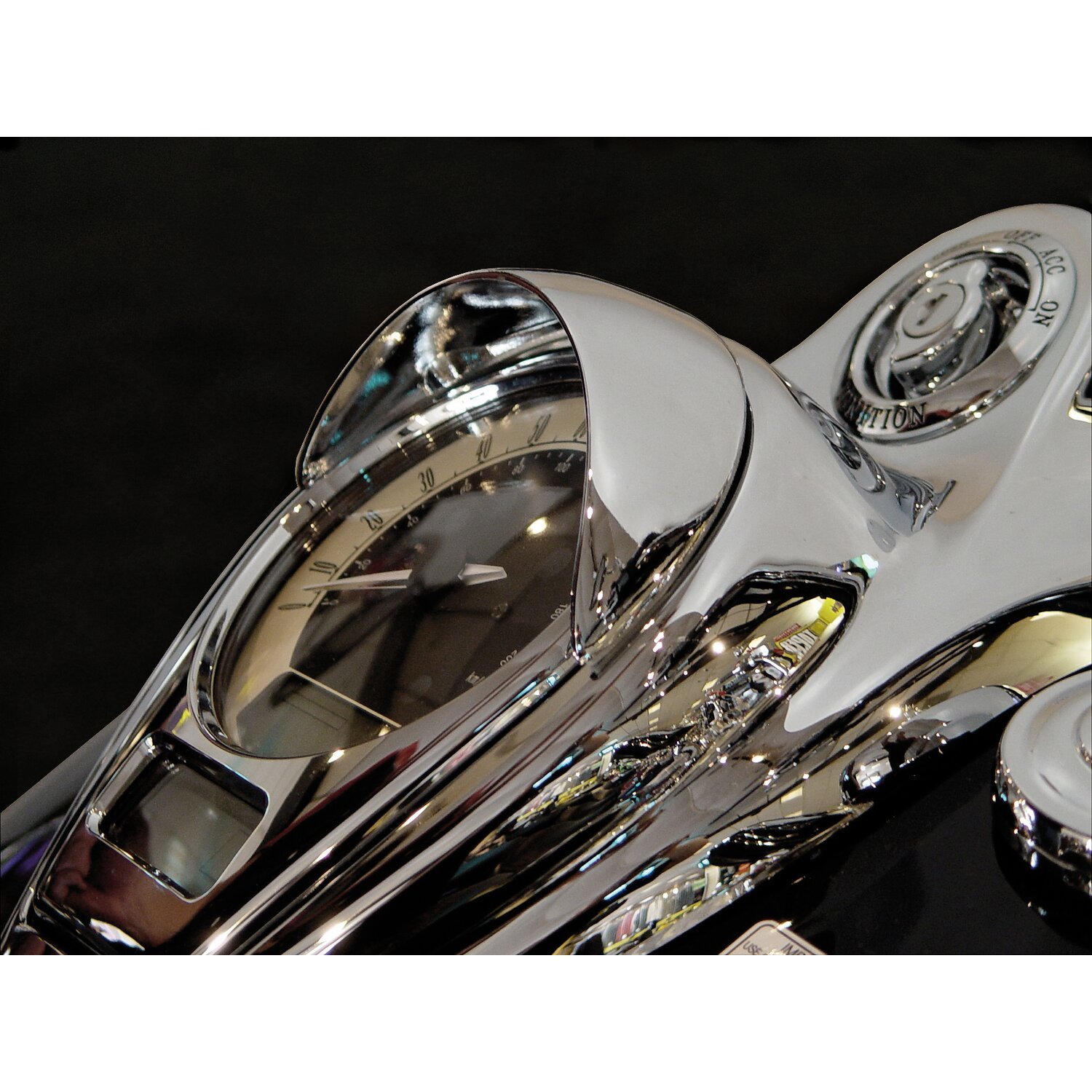 Silver — NC cast speedometer visor chrome, Silver